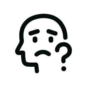 Minimalist Line Art Human Head Question Mark Icon Concept