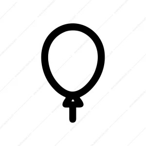 Simple Outline Celebration Balloon Line Art Icon