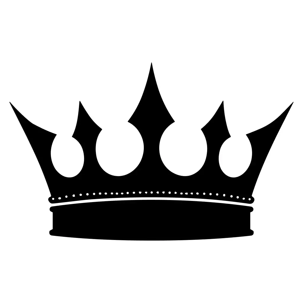 Simple Flat Crown Royal Authority Shape Silhouette
