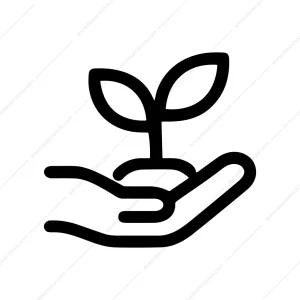 Outline Handdrawn Sprout Hand Growing Ecology Icon