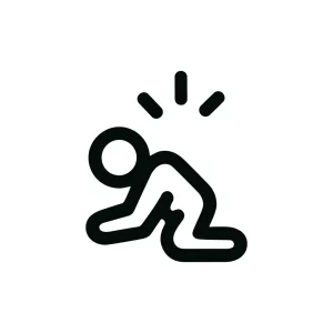 Minimalist Line Drawing Person Crawling Baby Icon
