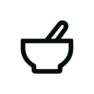 Simple Outline Mortar and Pestle Culinary Symbol Icon