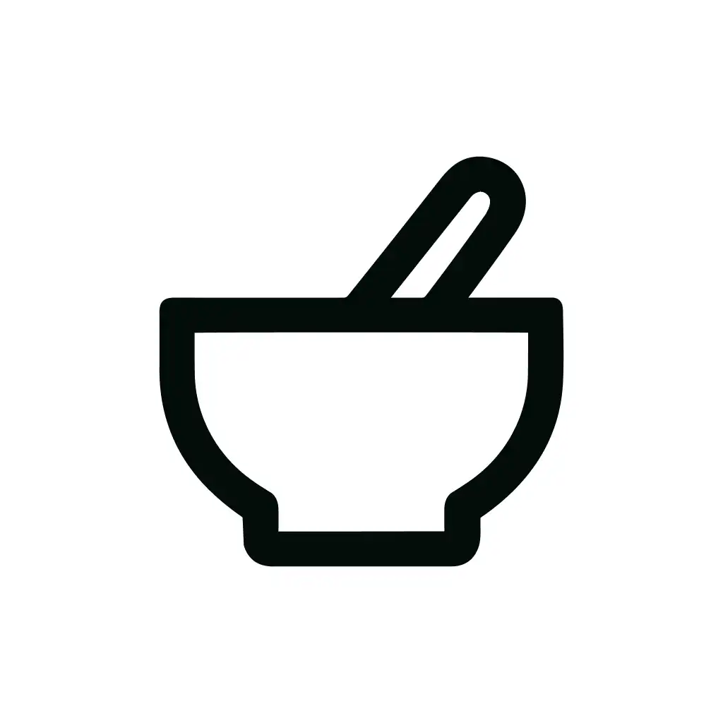 Simple Outline Mortar and Pestle Culinary Symbol Icon