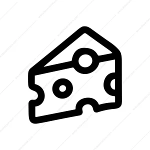 Outline Simple Cheese Slice Block Food Icon