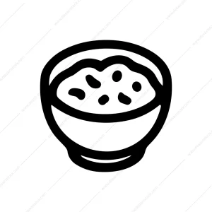 Simple Handdrawn Bowl of Porridge Meal Icon