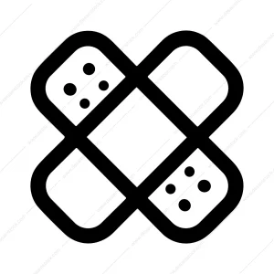 Minimalist Line Bandage Patch Medical Adhesive Icon