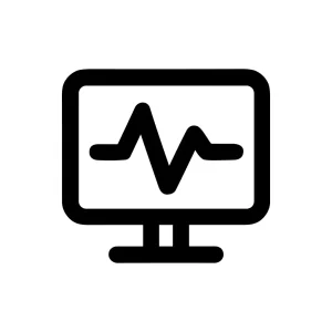 Simple Outline Heartbeat Monitor Display Screen Sign Icon Design