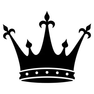 Simple Silhouette Royal Crown Symbol Shape Element