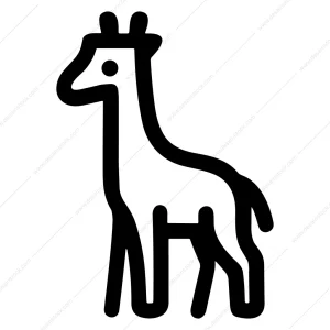Outline Minimalist Giraffe Standing Wild Animal Simple Line Icon