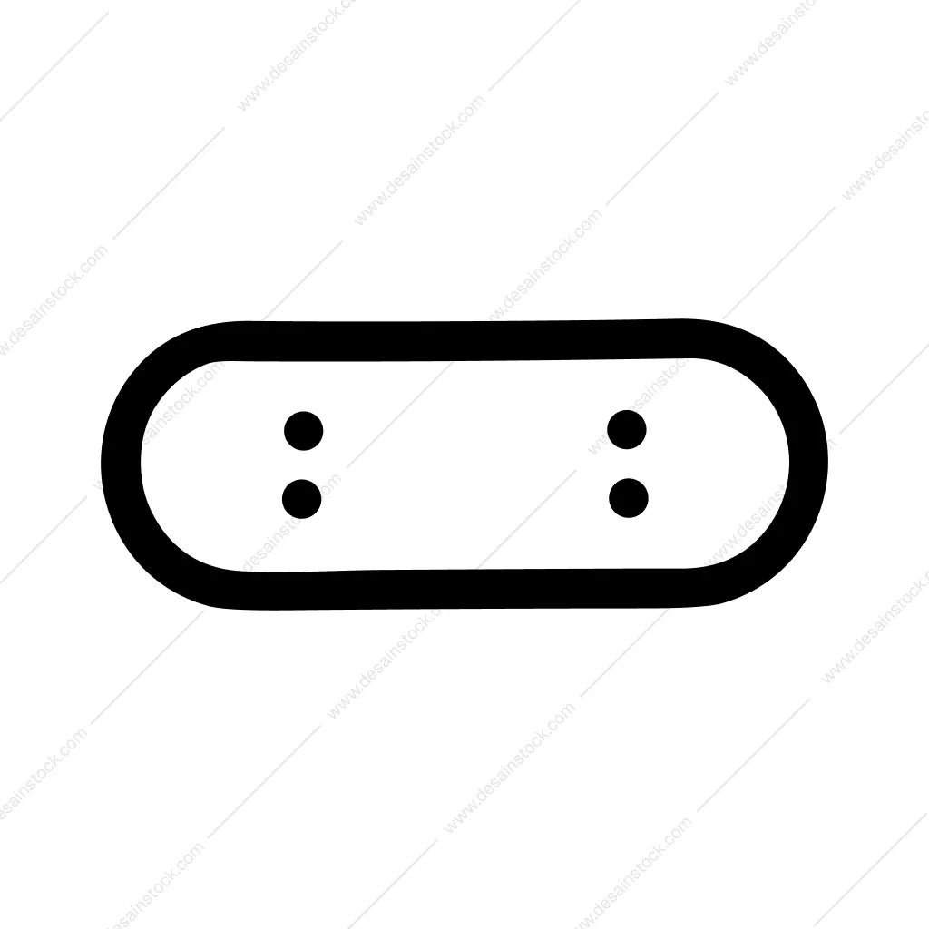 Outline Simple Skateboard Deck Minimalist Shape Icon