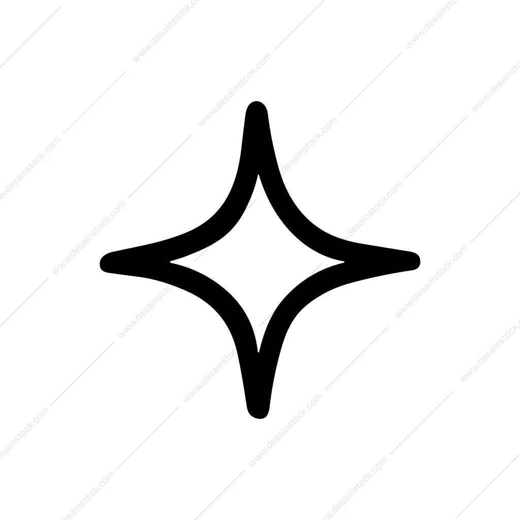 Simple Handdrawn Sparkle Star Shape Symbol Element