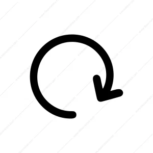 Simple Rounded Circular Arrow Direction Rotation Symbol