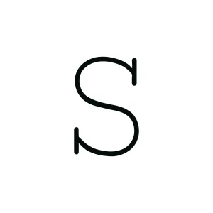Minimalist Line Art Letter S Typography Element Isolated On White
