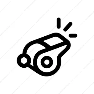 Minimal Outline Sport Whistle Sound Tool Icon