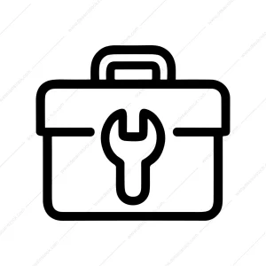 Simple Outline Toolbox Wrench Symbol Equipment Tool Icon
