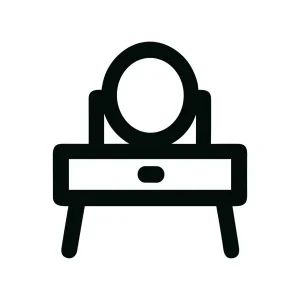 Minimalist Outline Dressing Table Simple Shape Furniture Icon Graphic