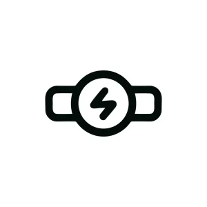 Minimalist Outline Energy Bolt Circle Sign Element