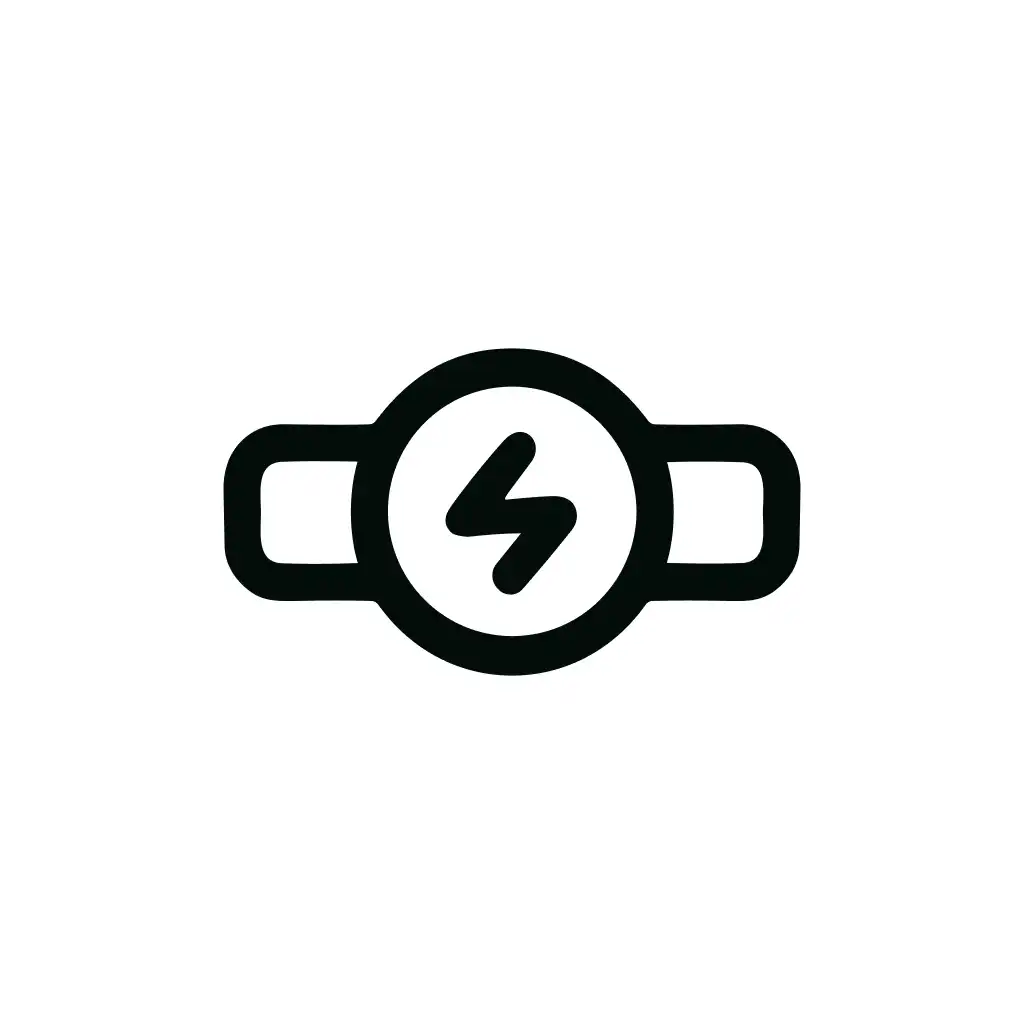 Minimalist Outline Energy Bolt Circle Sign Element