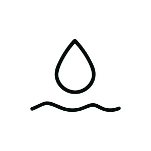 Simple Line Style Water Drop with Wave Icon Graphic Element