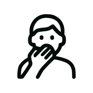 Outline Thin Line Covering Mouth Gesture Person Icon