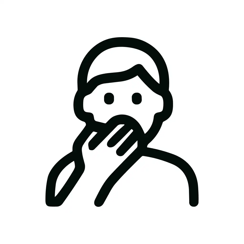 Outline Thin Line Covering Mouth Gesture Person Icon