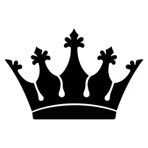 Minimalist Silhouette Classic Crown Symbol Royalty Icon Sign