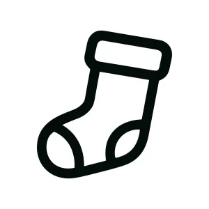 Simple Line Style Winter Christmas Stocking Decoration Icon Illustration