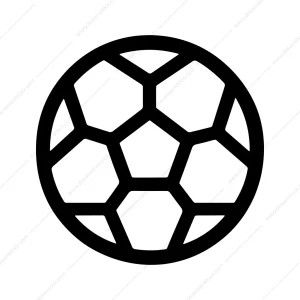 Minimalist Outline Soccer Ball Illustration Icon Design
