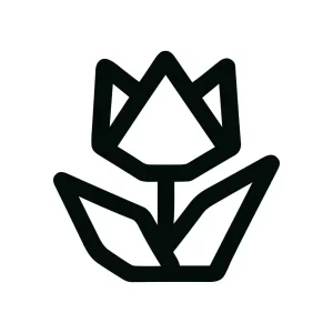 Minimalist Outlined Tulip Flower Bloom Blossom Shape Icon