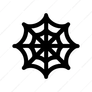 Simple Outline Spiderweb Decoration Creepy Icon Illustration