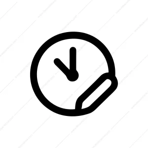 Minimalist Line Clock Time Reminder Simple Icon