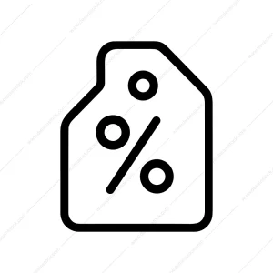 Outline Simple Discount Tag Percentage Symbol Icon