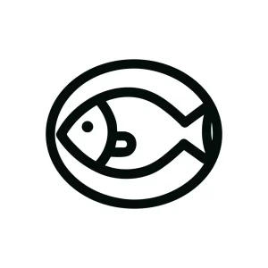 Outline Simple Fish Dish Meal Black Symbol Icon
