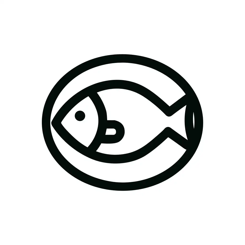 Outline Simple Fish Dish Meal Black Symbol Icon