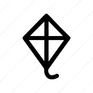 Outline Simple Kite Flying Summer Holiday Icon