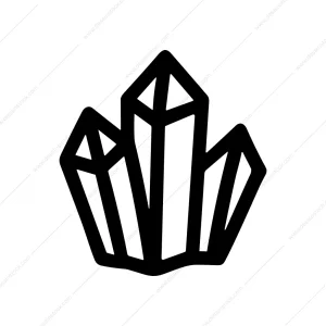 Simple Outline Crystal Gemstone Mineral Shape Illustration