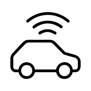 Simple Outline Smart Car Automated Driving System Technology Icon