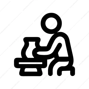 Outline Simple Pottery Making Artist Studio Icon