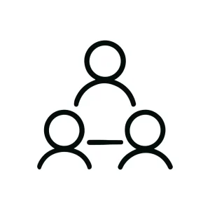 Simple Outline People Network Connection Relationship Line Icon Symbol