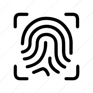 Line Style Fingerprint Scan Security Identification Symbol Icon