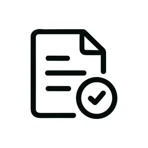 Minimalist Outline Document Acceptance Sign Simple Form Icon Graphic