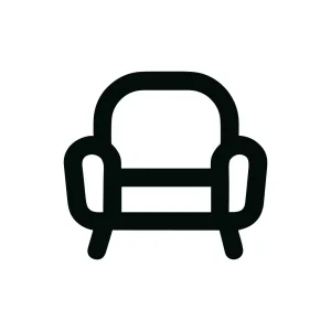 Simple Outline Furniture Armchair Seat Minimalist Design Icon
