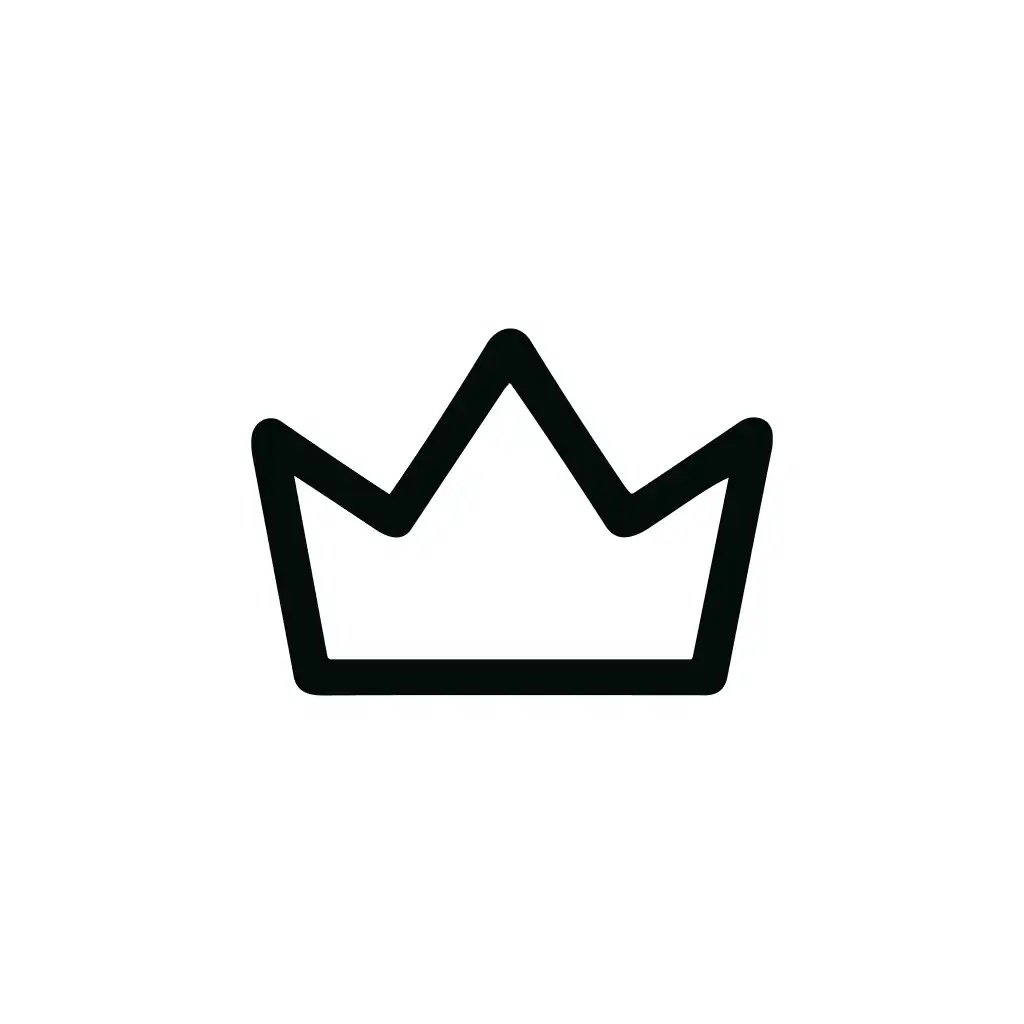 Minimalist Outline Simple Crown Royal Authority Symbol Icon