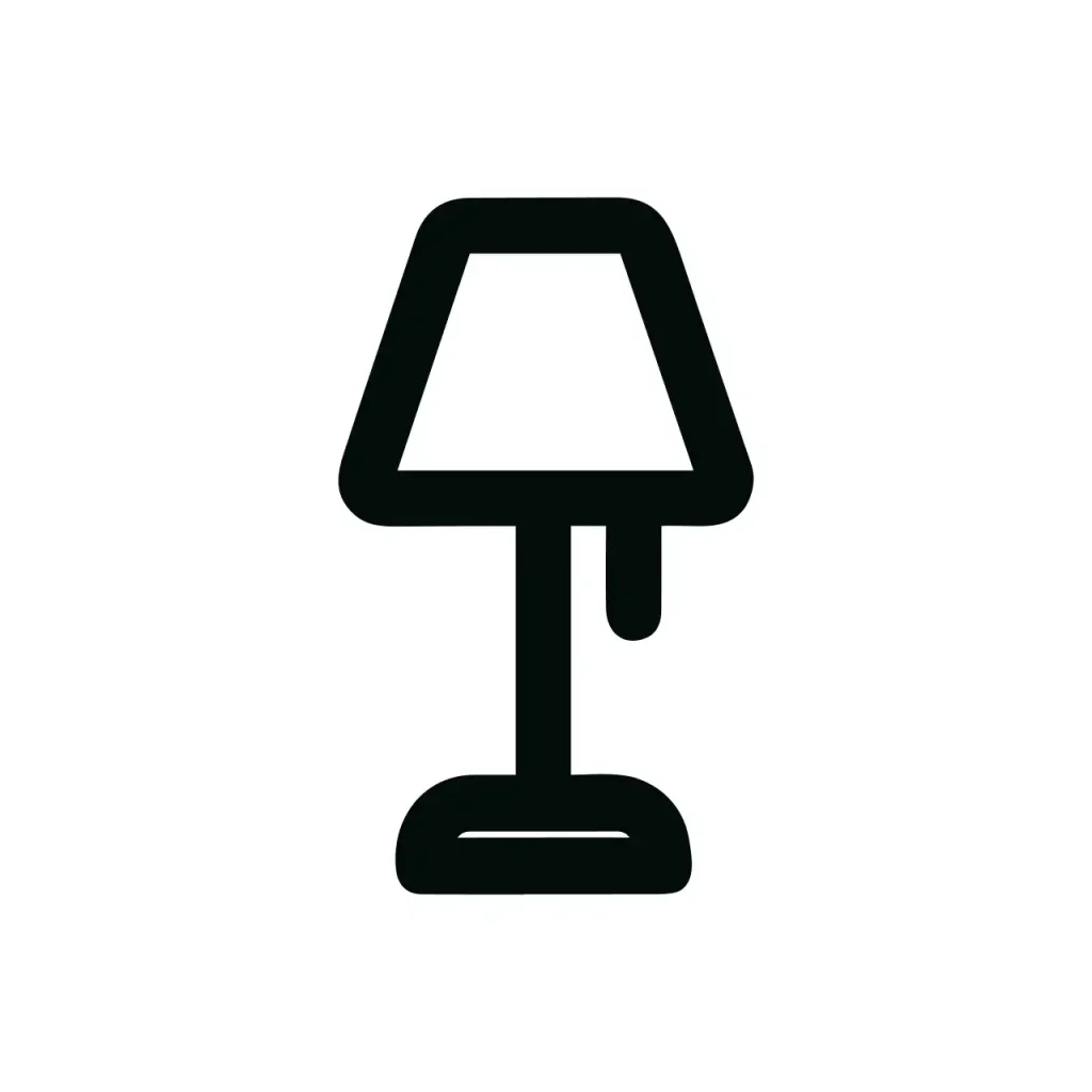 Simple Outline Minimalist Table Lamp Interior Decoration Icon Style for Room