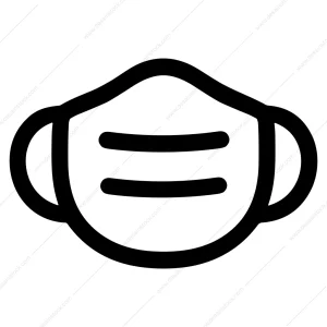 Outline Stroke Face Mask Protection Symbol Icon