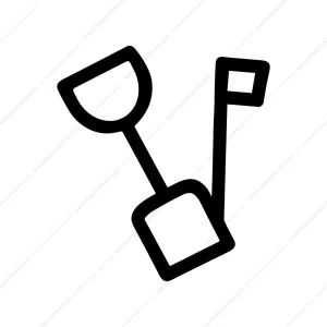 Simple Handdrawn Sand Shovel Beach Toy Icon