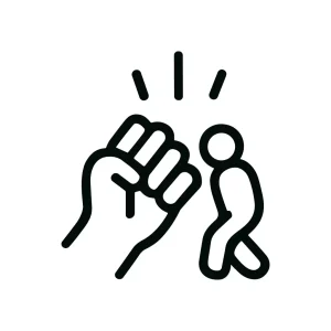 Simple Outline Fist Hitting Person Aggression Icon