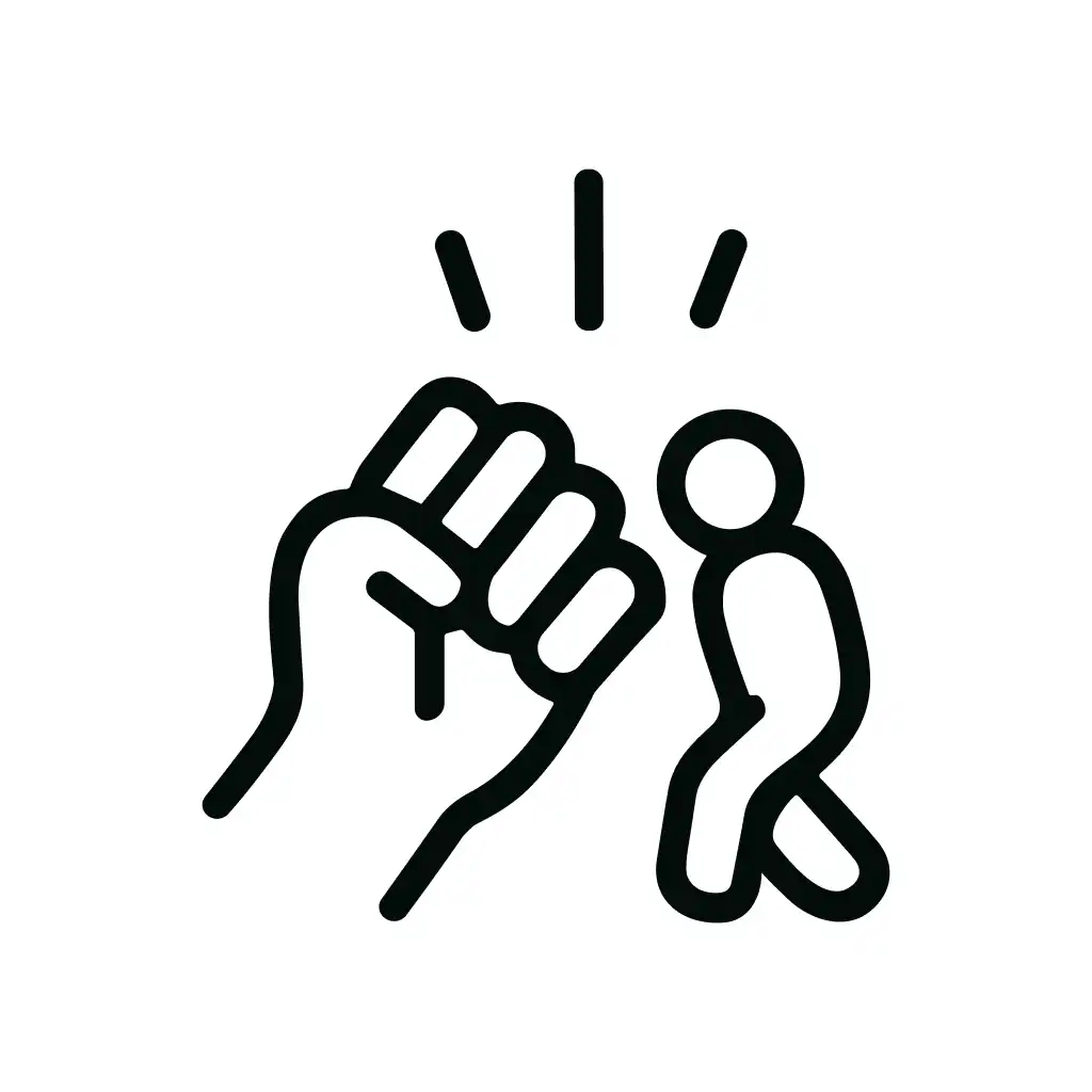 Simple Outline Fist Hitting Person Aggression Icon