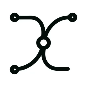 Simple Minimalist Connection Node Outline Shape Icon