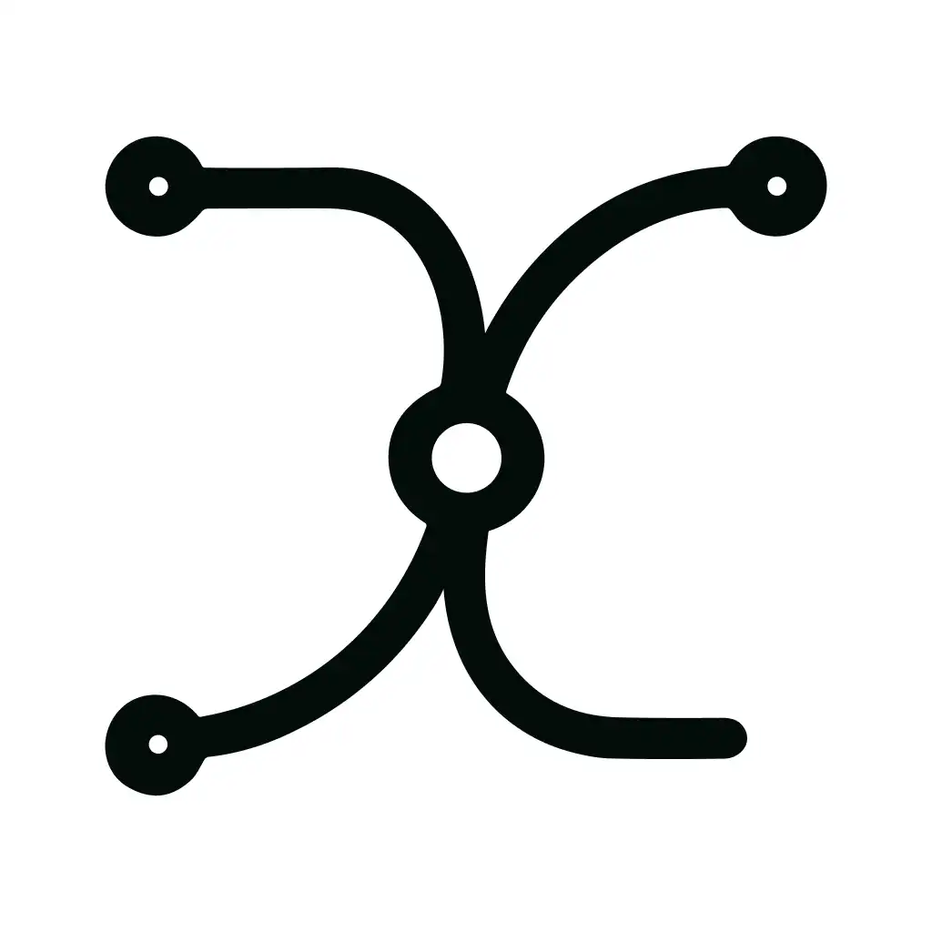 Simple Minimalist Connection Node Outline Shape Icon